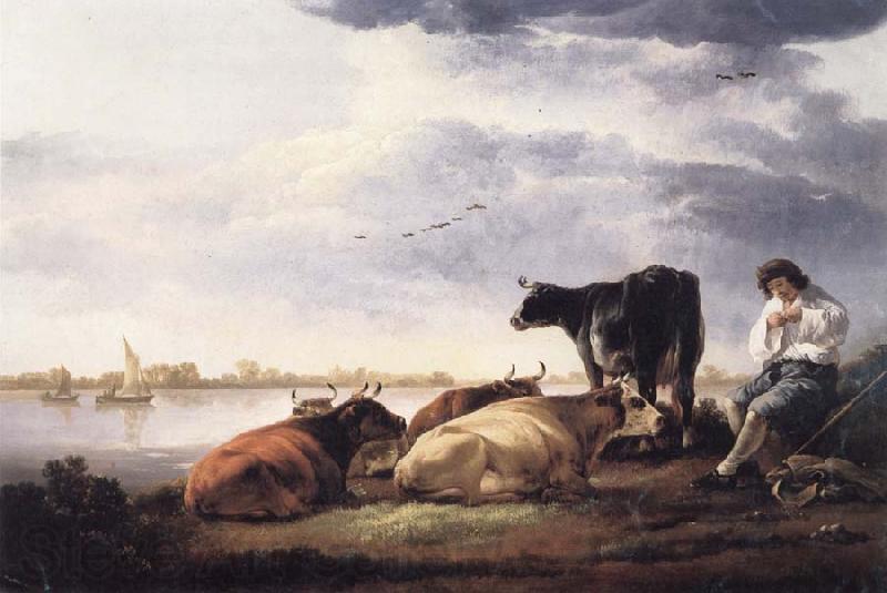 Aelbert Cuyp Cows and Herdsman by a River Germany oil painting art